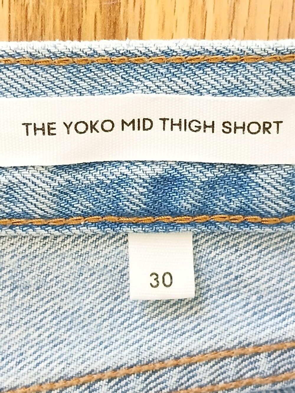 Denim Forum Light Blue High-Rise Cutoff Jean Shorts - Picture 8 of 9
